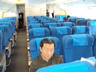 成田から上海行きのANA機内